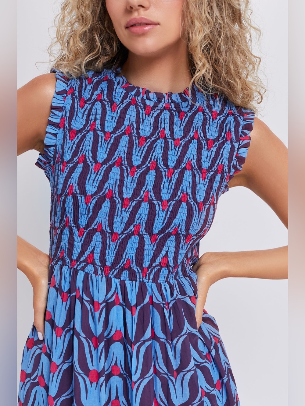 NWT Oliphant Exclusive Tulip Smocked Maxi Dress - size small - Picture 2 of 4